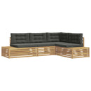 4 Stk Udendørs sofagruppe Polyester Hvid