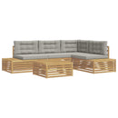 5 Stk Udendørs sofagruppe Polyester Hvid