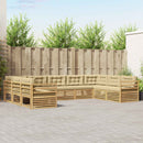 Udendørs sofagruppe 9 pcs Hvid og Beige 404 x 245,5 x 73 cm