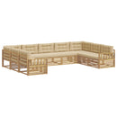Udendørs sofagruppe 9 pcs Hvid og Beige Massivt Akacietræ