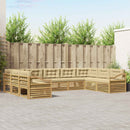 Udendørs sofagruppe 9 pcs Hvid og Beige 404 x 245,5 x 73 cm