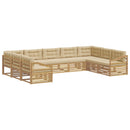 Udendørs sofagruppe 9 pcs Hvid og Beige 404 x 245,5 x 73 cm