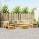 Udendørs sofagruppe med pude 10 pcs Hvid og Beige Polyester