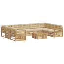 Udendørs sofagruppe med pude 10 pcs Hvid og Beige Polyester