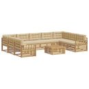 Udendørs sofagruppe 10 pcs Hvid og Beige Massivt Akacietræ