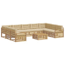 Udendørs sofagruppe 10 pcs Hvid og Beige Massivt Akacietræ