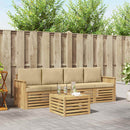 Udendørs sofagruppe med pude 5 pcs Hvid og Beige Polyester