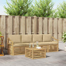 Udendørs sofagruppe med pude 5 pcs Hvid og Beige Polyester
