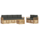 Udendørs sofagruppe med pude 7 pcs Hvid og antracit Polyester