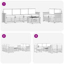Udendørs sofagruppe 7 pcs Hvid og cremefarvet Polyester