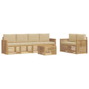 Udendørs sofagruppe med pude 7 pcs Hvid og Beige Polyester