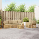Udendørs sofagruppe med pude 7 pcs Hvid og Beige Polyester
