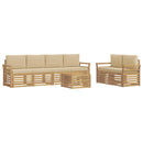Udendørs sofagruppe med pude 7 pcs Hvid og Beige Polyester