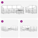 Udendørs sofagruppe med pude 7 pcs Hvid og Beige Polyester