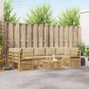 Udendørs sofagruppe med pude 8 pcs Hvid og Beige Polyester