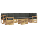 Udendørs sofagruppe med pude 8 pcs Hvid og antracit Polyester