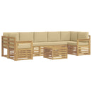 Udendørs sofagruppe med pude 8 pcs Hvid og Beige Polyester