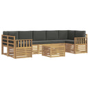 Udendørs sofagruppe med pude 8 pcs Hvid og antracit Polyester