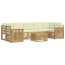 Udendørs sofagruppe 8 pcs Hvid og cremefarvet Polyester