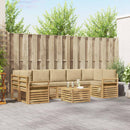 Udendørs sofagruppe med pude 8 pcs Hvid og Beige Polyester