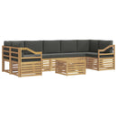 Udendørs sofagruppe med pude 8 pcs Hvid og antracit Polyester