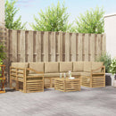 Udendørs sofagruppe med pude 8 pcs Hvid og Beige Polyester