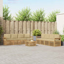 Udendørs sofagruppe 9 pcs Hvid og Beige 59 x 59 x 37 cm