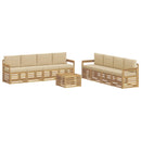 Udendørs sofagruppe 9 pcs Hvid og Beige 59 x 59 x 37 cm