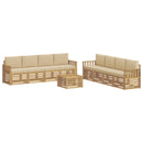 Udendørs sofagruppe 9 pcs Hvid og Beige 59 x 59 x 37 cm