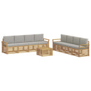 Sofasæt 9 pcs Hvid og lysegrå 59 x 59 x 37 cm Polyester