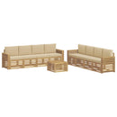 Sofasæt 9 pcs Hvid og Beige 59 x 59 x 37 cm Polyester