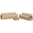 Sofasæt med pude 9 pcs Hvid og Beige Polyester