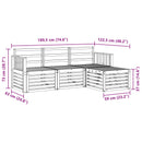 Udendørs sofagruppe 4 pcs Hvid 189,5 x 122,5 x 73 cm