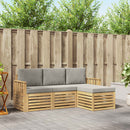 Udendørs sofagruppe 4 pcs Hvid og lysegrå 189,5 x 122,5 x 73 cm