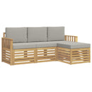 Udendørs sofagruppe 4 pcs Hvid og lysegrå 189,5 x 122,5 x 73 cm