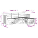 Udendørs sofagruppe 4 pcs Hvid 189,5 x 122,5 x 73 cm