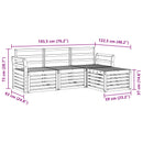 Udendørs sofagruppe 4 pcs Hvid 193,5 x 122,5 x 73 cm
