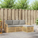 Udendørs sofagruppe 4 pcs Hvid og lysegrå 193,5 x 122,5 x 73 cm