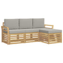 Udendørs sofagruppe 4 pcs Hvid og lysegrå 193,5 x 122,5 x 73 cm