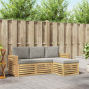 Udendørs sofagruppe 4 pcs Hvid og lysegrå 197,5 x 122,5 x 73 cm