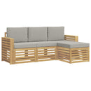Udendørs sofagruppe 4 pcs Hvid og lysegrå 197,5 x 122,5 x 73 cm