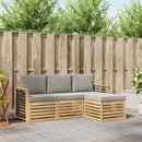 Udendørs sofagruppe 4 pcs Hvid og lysegrå 189,5 x 122,5 x 73 cm