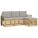 Udendørs sofagruppe 4 pcs Hvid og lysegrå 189,5 x 122,5 x 73 cm