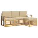 Udendørs sofagruppe med pude 4 pcs Hvid og Beige Polyester