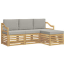 Udendørs sofagruppe 4 pcs Hvid og lysegrå 185,5 x 122,5 x 73 cm