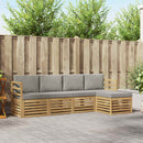 Udendørs sofagruppe 5 pcs Hvid og lysegrå 245 x 122,5 x 73 cm