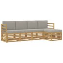 Udendørs sofagruppe 5 pcs Hvid og lysegrå 245 x 122,5 x 73 cm
