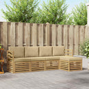 Udendørs sofagruppe med pude 5 pcs Hvid og Beige Polyester