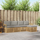 Udendørs sofagruppe 5 pcs Hvid og lysegrå 249 x 122,5 x 73 cm