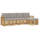 Udendørs sofagruppe 5 pcs Hvid og lysegrå 249 x 122,5 x 73 cm